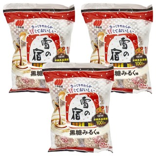 Sanko 三幸製菓 黑糖雪宿, 沖繩原產黑糖100%使用, 黑糖牛奶風味, 104g, 3袋