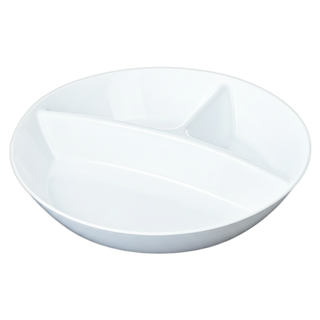 圓型3分隔餐盤 K653-1, 白色, 1個