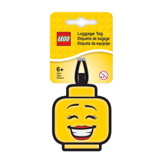 LEGO 樂高人物笑臉(女)造型吊牌, 黃色, 笑臉 黃色, 7.5 x 6.7cm