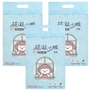 超凝小姐 益生菌除臭豆腐砂, 環境益生菌技術，持久除臭效果，無添加配方，豆香自然，不易碎、不黏底，防潮設計，沖馬桶無壓力, 2.7kg, 3包, 純淨原味