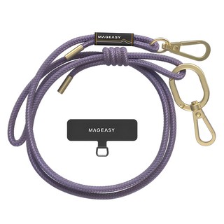MAGEASY STRAP 掛繩 + 掛繩片組 6mm iPhone 全系列適用, 迷樣紫, 1組