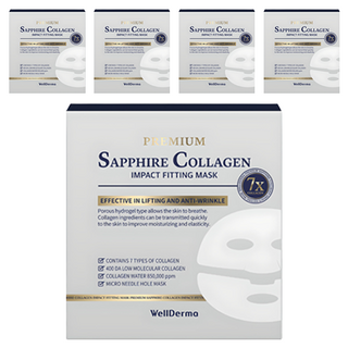 WellDerma 優質藍寶石膠原蛋白貼膚面膜 25g, 4片, 5盒