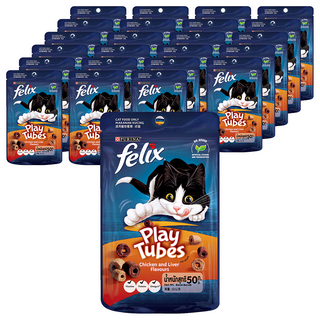 PURINA FELIX Play Tubes 香酥捲, 雞肉 + 雞肝, 50g, 24包