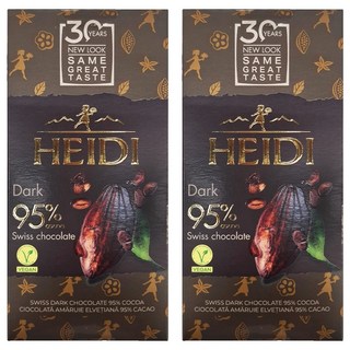 HEIDI 赫蒂 95%黑巧克力 濃郁香醇, 50g, 2盒