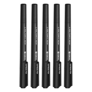 KaCO 保密消除美工刀兩用多功能快遞筆, 黑色, 5支