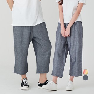 CARET 男女通用短版寬鬆燈籠亞麻褲