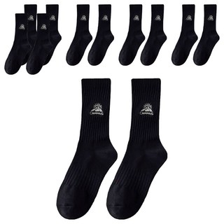 Suxinaimin 雪山刺繡 長襪 6雙 Set 棉+聚酯纖維, 全長26cm, 黑色