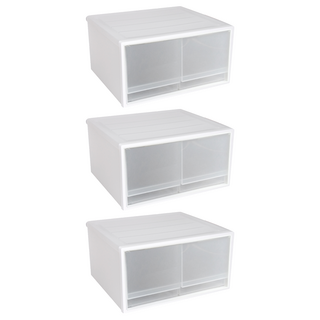 KEYWAY 聯府 簡約雙抽屜整理箱 20L CK-72, 白色, 2 Tiers