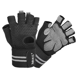 AOLIKES 奧力克斯 透氣防滑健身手套 L, 黑色, HS-113