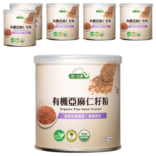 統一生機 有機亞麻仁籽粉, 200g, 6罐