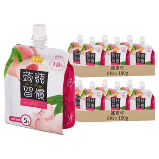 盛香珍 蒟蒻習慣 白桃蒟蒻, 180g, 12包