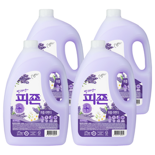 피죤 강력탈취 섬유유연제 퍼플라벤더 본품, 2.9L, 4개