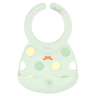 VIIDA JOY系列 便攜式矽膠圍兜, 汽水綠, 1件, 1個