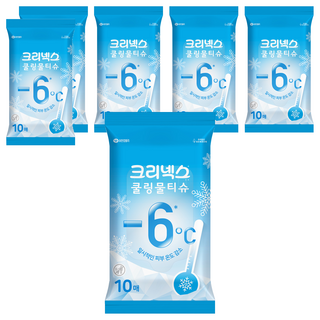 크리넥스 쿨링 물티슈 휴대형, 45g, 10매, 6개