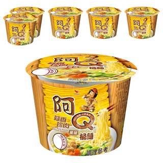 統一 阿Q桶麵 蒜香珍肉風味 106g, 6入