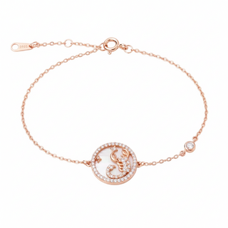 12星座系列 女款 生日禮物 母貝手鍊 閨蜜手鍊 925純銀 H款