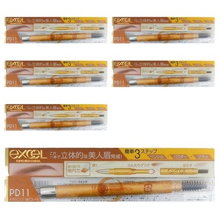 日本 excel 3合1 持久造型眉筆, PD11 杏桃棕, 6件