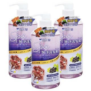 雪芙蘭 SPA純淨彈力豐盈洗髮精, 不含矽靈, 細軟扁塌髮質適用, 650g, 3瓶