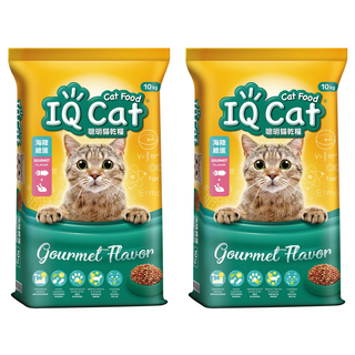 IQ Cat 聰明貓 成貓用 乾糧, 海陸總匯口味, 10kg, 2袋