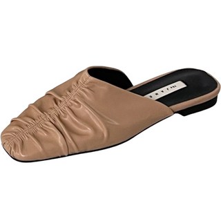 女款方頭餅乾厚底穆勒鞋 C114_3197, 米色, 235