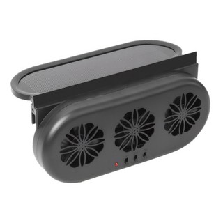 GER 泰 太陽能 + USB車用散熱排風扇, 黑色, BY-1359