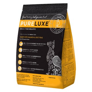 PURELUXE 純華 室內成幼貓 天然無穀糧, 鮭魚+豌豆, 4989g, 1袋