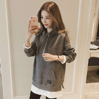 DMELD 女款層次穿搭Oversize休閒春季連帽大學T