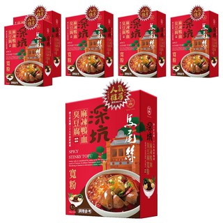 中農粉絲 馬尾絲 深坑麻辣鴨血臭豆腐寬粉, 535g, 6盒