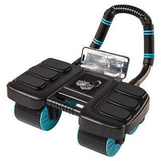 MICHAEL FITNESS 麥克健身 四輪六肘撐健腹輪/滾輪/健腹輪 42 x 35.5 x 10.5cm, 單一商品, 黑色/藍色