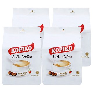 KOPIKO 三合一即溶咖啡 L.A.白咖啡 口感滑順 方便攜帶, 25g, 10包, 4袋
