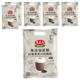 馬玉山 無添加蔗糖 紅藜麥黑豆核桃飲, 360g, 6袋