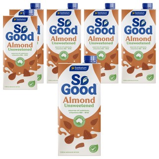 So Good 無糖杏仁奶 高鈣低脂 素食者適用 無乳糖無麩質, 1L, 6瓶