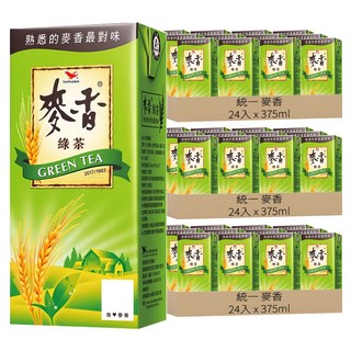 統一 麥香 綠茶 375ml, 72入