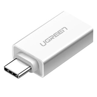 UGREEN 綠聯 USB 3.1 Type-C-USB 3.0高速轉接頭, 28mm, 雅典白, 1個