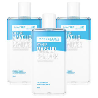 MAYBELLINE 媚比琳 台灣公司貨 輕柔眼唇卸妝液, 150ml, 3瓶, 3件