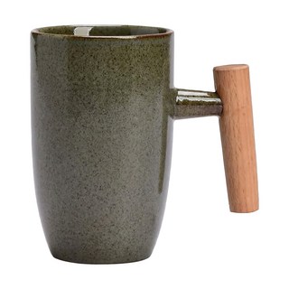 Royal Duke 木柄窯燒陶瓷馬克杯, 海岩綠, 1個
