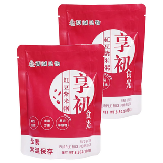 初誠良物 紅豆紫米粥 成分天然 食用方便 原切芋頭塊 全素 常溫保存, 300g, 2包