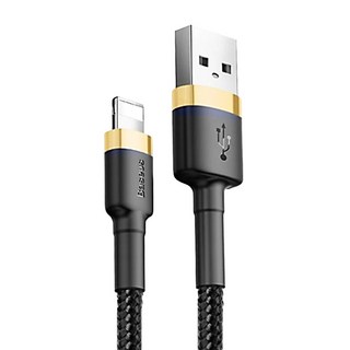 Baseus 倍思 卡福樂IOS數據線，快速充電，480Mbps, 2m, 金色 + 黑色, 1條