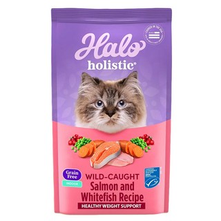 Halo 嘿囉 成貓用 無穀乾糧, 野生鮭魚燉白魚, 4.53kg, 1袋