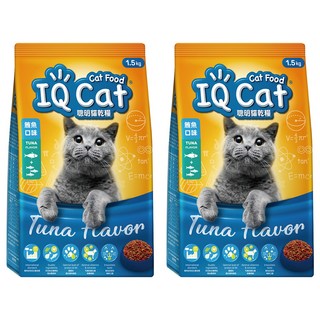 IQ Cat 聰明貓 成貓用 乾糧, 鮪魚口味, 1.5kg, 2袋