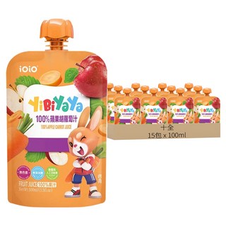 十全 YiBiYaYa 100%蘋果胡蘿蔔汁, 100ml, 15包