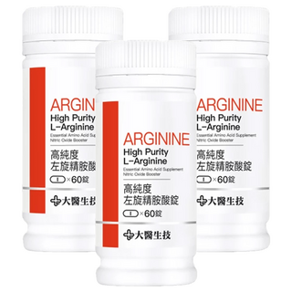 大醫生技 高純度左旋精胺酸錠, 60顆, 3罐