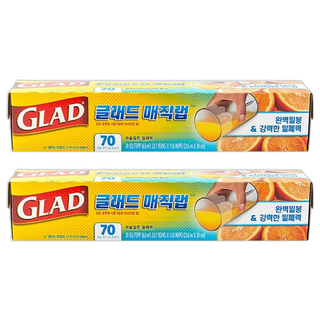 GLAD 魔術保鮮膜 標準型 自黏膠密封防漏 適用微波爐, 30cm, 21.6m, 2盒