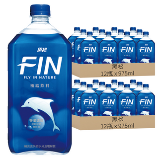 黑松 FIN 補給飲料 975ml x12 補充水分和電解質 等滲透壓 低熱量, 24瓶