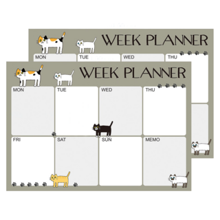 AA 晶裕荃 奈米軟性磁鐵周曆, 灰色 貓, 2個