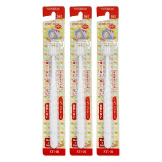 STB Higuchi 360度牙刷 專利360度刷頭設計 0.09mm超細微刷毛 98.4%齒垢去除率, 顏色隨機, 1入, 3支, 0個月以上