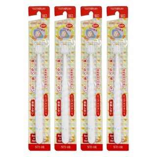 STB Higuchi 360度牙刷 專利360度刷頭設計 0.09mm超細微刷毛, 顏色隨機, 1入, 4支, 0個月以上