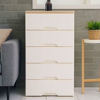 보노하우스 국내 제조 모던플러스 우드 상판 서랍장, 내추럴오크, 5개