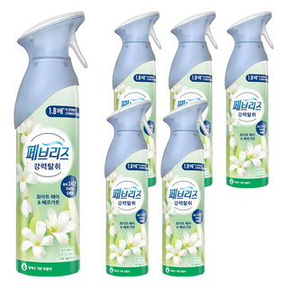 페브리즈 에어 화이트 페어 앤 베르가못 실내 탈취제 본품, 165g, 6개