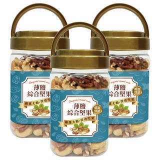 臻御行 薄鹽綜合堅果 低溫烘焙 多種堅果一次滿足, 320g, 3罐